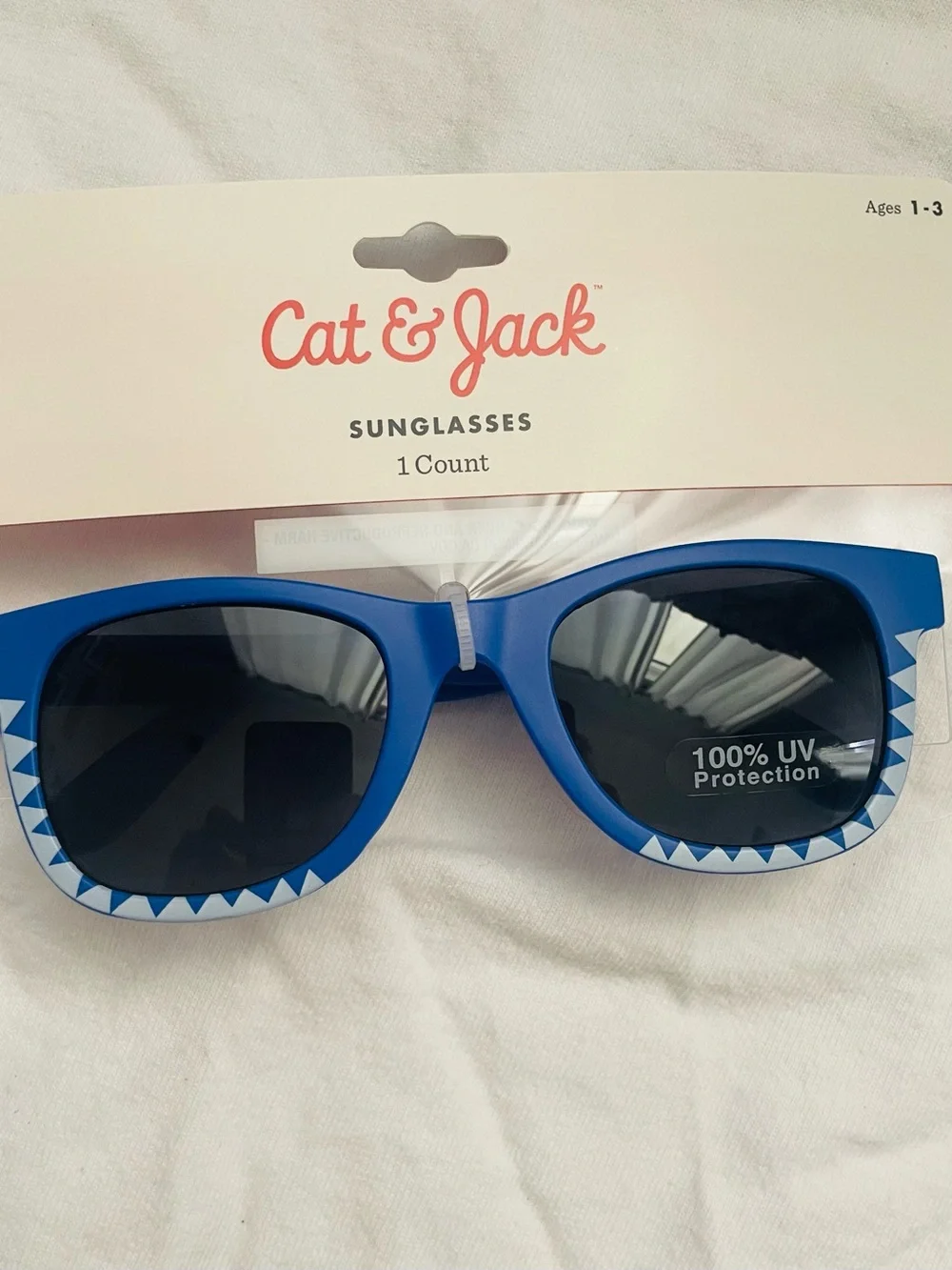 Cat & Jack Blue Kids Sunglasses with White Triangle Trim